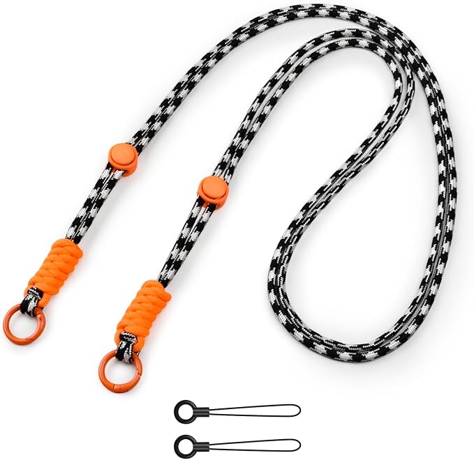 VOVMOEYA Camera Strap,Long Neck Strap for Fujifilm Mini 12/11/9/8/7+,Shoulder Strap camera strap Long Crossbody Lanyard Camera/Badge Holder/Keys/Wallet Multi-Function Lanyard(black and white mix) by VOVMOEYA