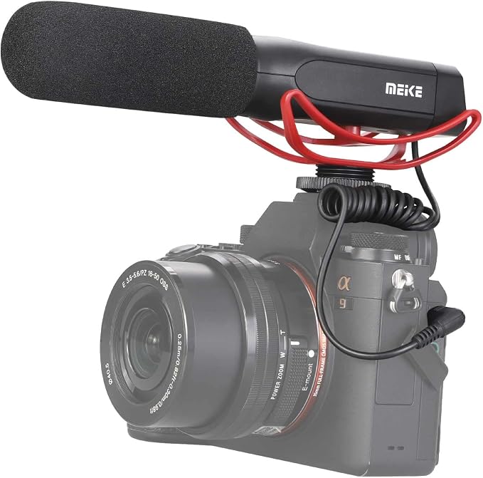 Meike MK-MP2 Camera Shotgun Microphone Uni-Directional Cardioid Condenser Photography Interview Video Mic Compatible with Sony Digital Camera Camcorder with Standard 3.5mm Port by Meike