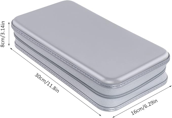 Siveit CD Case Holder, 80 Capacity CD/DVD Case Holders Wallet Hard Plastic CD DVD Disc Cases Storage Binder for Car Home Office Travel (Grey) - Image 6