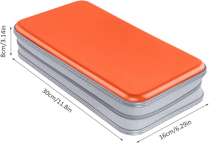Siveit CD DVD Cases 96 Capacity Disc Storage Binder for Car(Orange) | Hard Plastic CD DVD Disc Cases Storage Binder Wallet for Car Home Office Travel - Image 6