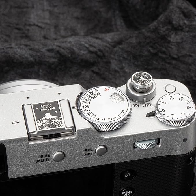 Falling Cherry Blossoms Camera Metal Hot Shoe Cover Shutter Button Set for Fujifilm x100vi xpro1 xt50 xt30 xt20 for Nikon (Aluminum Alloy-Set) - Image 5