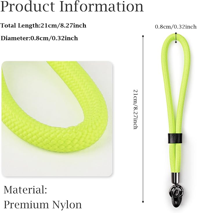 VOVMOEYA Camera Wrist Strap Rope,Camera Hand Strap Compatible with Fujifilm Nikon Canon Sony DSLR Camera - Fluorescent Green - Image 2