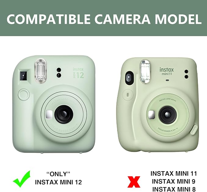 CAIYOULE Clear Camera Case For Fujifilm Instax Mini 12 Instant Film Camera | Crystal Camera Case for Instax Mini 12, Rigid PC Hard Camera Shell with Photo Storage, 2 DIY Stickers and Adjustable Strap - Image 4