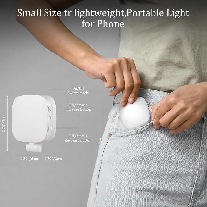 Magnetic Selfie Light Compatible with MagSafe, Foldable LED Phone Light with Mirror, 48 LEDs 5 Color Modes & 5 Brightness Levels, 360° Rotating Fill Light for Selfies, Makeup, TikTok, Zoom - Image 6