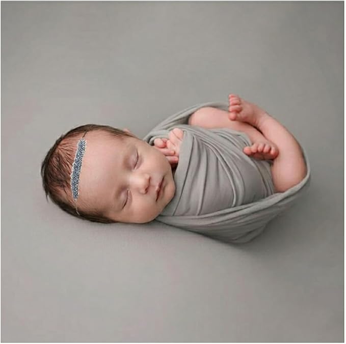 Orraphtstu Newborn Photography Posing Fabric Baby Beanbag Backdrop Props Stretch Blanket for Professional Studio Photoshoot (Gray) - Image 5