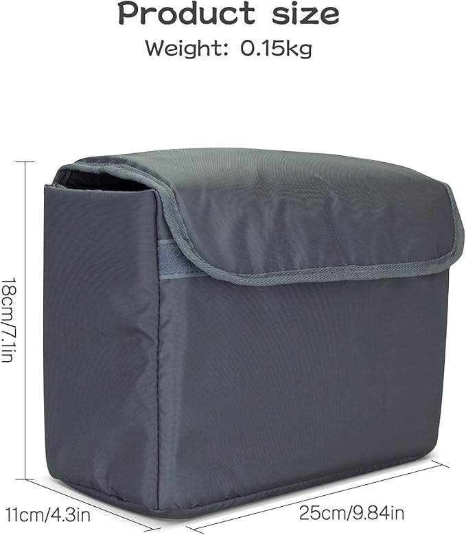 Camera Insert Bag,Backpack Inner Camera Padded Organizer Case | DIY Adjustable Dividers,Soft Padded Protection,with Cover,Water-Resistant,Fits Sony Canon Nikon,Travel Commute,9.8x4.3x7.1 in - Image 3