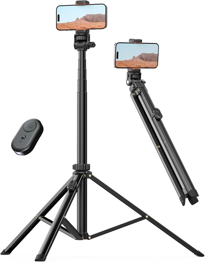86'' Phone Tripod & Selfie Stick, Tripod for iPhone with Detachable Remote, Portable Phone Tripod Stand for Video Recording, Travel Tripod for Cell Phone, Compatible with Smartphones, DSLR by YUMAZLA