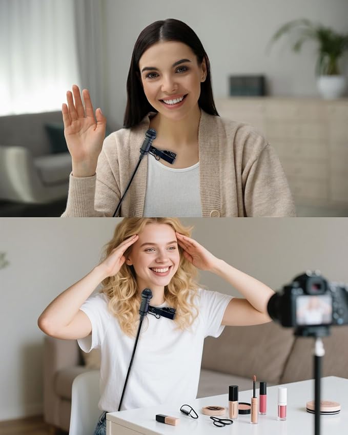 2-Pack Lavalier Microphone for DJI MIC 1/2 & Rode Wireless GO II | 3.5mm TRS Omnidirectional Lapel Mics with 1.5m Cable, Clear Sound Pickup, Ideal for Vlogging, Live Streaming, Interviews - Image 4