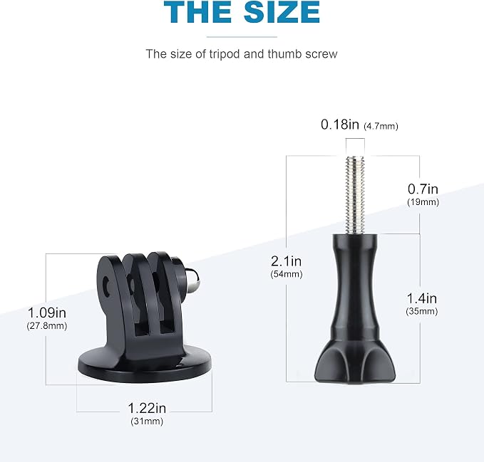 Tripod Mount for GoPro Action Camera | Tripod Mount Adapter with Thumb Screws for GoPro Mission Hero 13 12 11 10 9 8 7 6 5 4 3 3+ Session Fusion DJI Osmo Action - Image 5