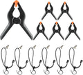 6 Pack 4.5 Inch Heavy Duty Spring Clamps & 6 Pack Backdrop Clips | Elastic Nylon Backdrop Clamps Holder Background Clips for Video Photography Background Support, Canvas, Creation and Home Use by Vevelux