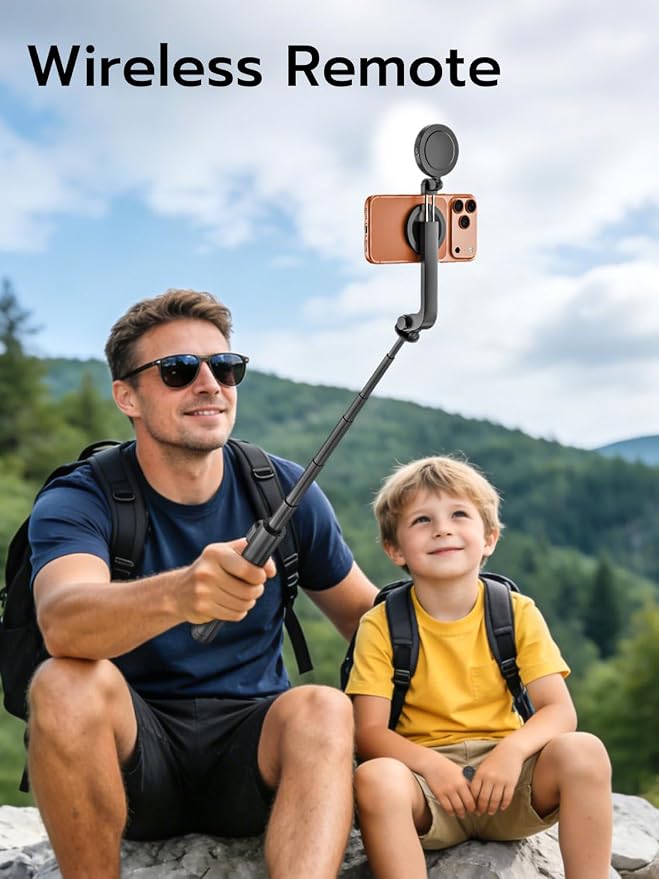 USKEYVISION 49'' Magnetic Selfie Stick Tripod with Light & Remote (SPT-02) | 360° Rotatable Magnetic Tripod with Ring Light for iPhone & Android, Content Creator Essentials for Tiktok Video Recording - Image 4