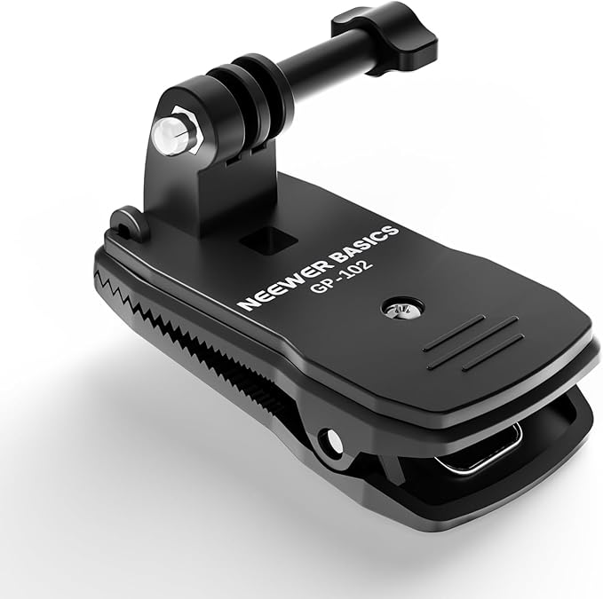 NEEWER Basics Backpack Strap Clip Clamp Mount Holder, Three Prong Adapter Compatible with GoPro Hero Insta360 DJI AKASO Action Camera Accessories for POV Video Recording, GP-102 by Neewer
