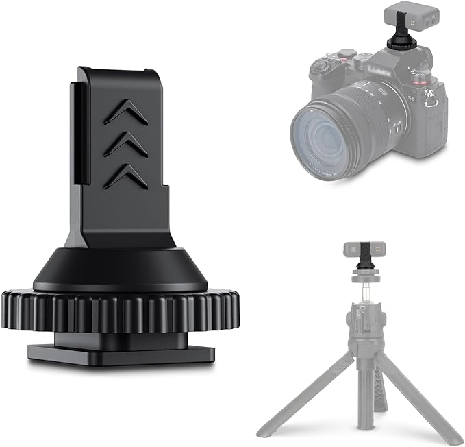 JJC Cold Shoe Mount Adapter for DJI Mic, Fits Canon Nikon Sony Cameras | with 1/4" Tripod Screw Hole, Portable & Lightweight, Ideal for Vlogging & Video Recording, Accessories for DJI Mic by JJC