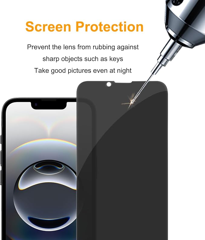 PEHAEL for iPhone 17e/16e/14/13/13 Pro Privacy Screen Protector | 3 Pack, Installation kits, Anti-Spy Private, Anti-Scratch, 9H Tempered Glass, Case Friendly, [6.1 inch] - Image 5