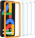 OMOTON [4 Pack] Screen Protector for Google Pixel 4a (Not Fit for 4a 5G), Scratch Resistant/Easy-Install/Bubble Free/Tempered Glass Screen Protector Compatible with Google Pixel 4a by OMOTON