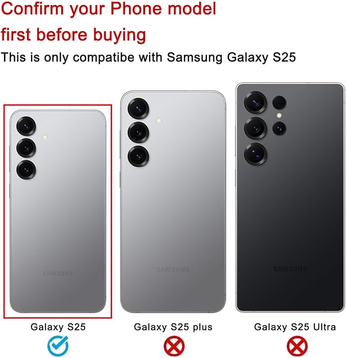 2 Sets Rear Back Camera Lens Glass Replacement for Samsung Galaxy S25 6.2-inches with pre-Installed Adhesive and Reparing Toolkit - Image 2