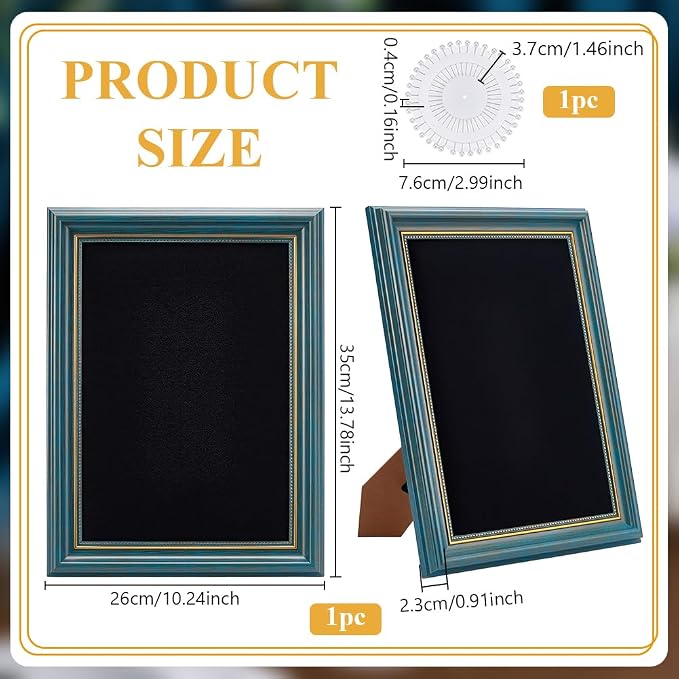 1Pcs Vintage Jewelry Display Stand, Jewelry Rack Photo Frame Shaped Earrings Display Holder with Pins Necklace Earring Ring Holder for Selling Vendors Boutique Women Gift - Image 2