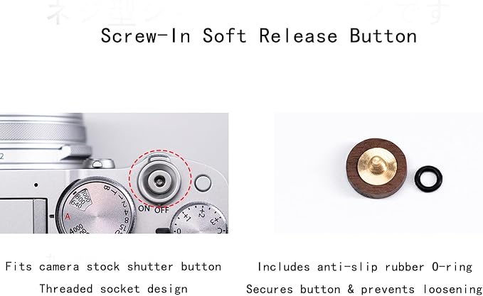 Camera Soft Release Button, 13mm Brass Shutter Button, Silver | For Fujifilm X-T5/X-T4/X-T3/X-T30, X100VI/X100V, Leica M, Nikon Zf/Df.Screw-In, Knurled Grip, Threaded Cameras - Image 6