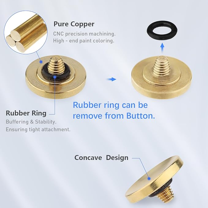Exquisite Copper Concave Shutter Release Button for Fujifilm XE5 GFX100RF XM5 X-T5 X-T4 X-T3 X-T30 X- X-T20 X-PRO3 X100VI X100V X-E4 X-E3 for Leica Q3 M10 for Sony RX1 R etc,Diameter 0.47in - Image 5