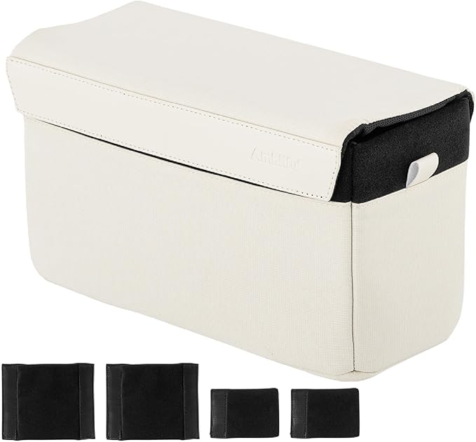 AMBITFUL D1 Cube Camera Insert, Medium/Large Padded Organizer with Dividers for Mirrorless DSLR, Black/Apricot (Beige, L (5.6L)) by Ambitful