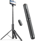 Sensyne 60" Phone Tripod - Selfie Stick, Lightweight All in One Phone Tripod Integrated with Wireless Remote Compatible with All Cell Phones for Selfie/Video Recording/Photo/Live Stream/Vlog（Black） by sensyne