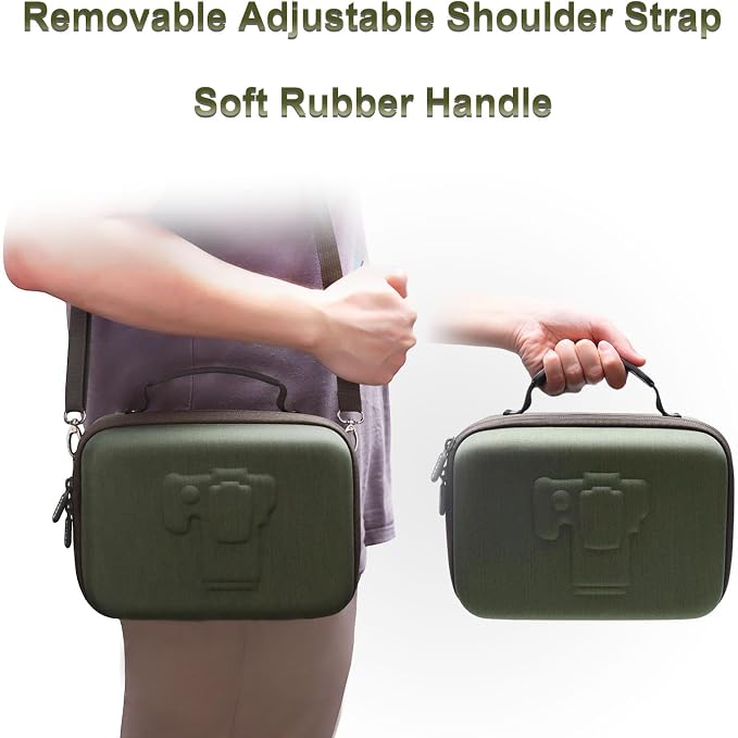 Small Camera Case Bag for Canon EOS Rebel T7/R50//R100 DSLR Camera Green | Hard Carrying Travel Case for Canon EOS Rebel T7/R50//R100/R6 Mark II/R8/R6 Mark III/R50 V/T6/R10/R5 Mark II DSLR SLR Camera - Image 6