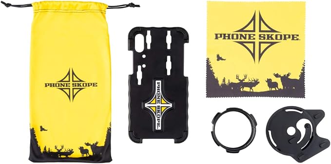 Phone Skope Complete Digiscoping Kit: Ideal Scope Camera for Hunting/Birding/Stargazing - Phone Scope Adapter Kit Includes Phone Scope Mount Case, Eyepiece Adapter, Lens Cloth - Fits Most Smartphones by PhoneSkope
