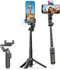 AOCHUAN AI Tracking Gimbal Stabilizer for iPhone w/Wirless Remote-M3Promini | 360° Rotation for iPhone/Andriod Sefie Stick, One-Touch Open Tripod, RGB Fill Light, 4 in 1 Phone Gimbal for Vlogging, Travl by AOCHUAN