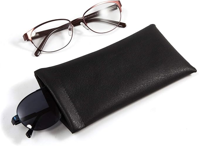 TRIUMPH VISION Eyeglass Case Glasses Case Soft Sunglass Pouch Sleeve 3 Pack | Slim Lightweight Alternative to Bulky Case, Leather Lined Protect Lens, Squeeze Easy to Use, Stylish Portable for Daily Use - Image 2