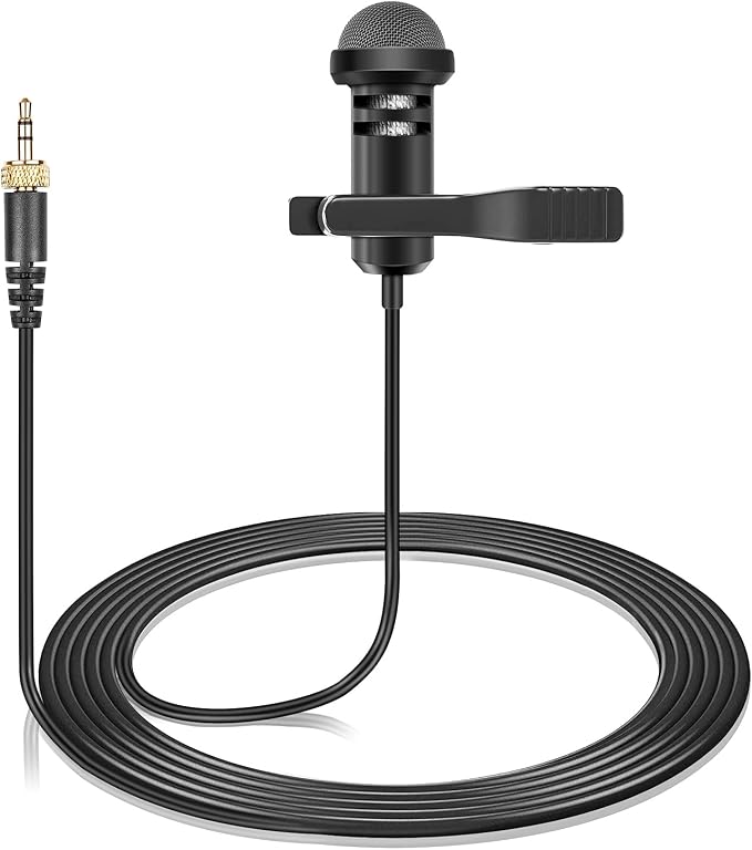 Lavalier Microphone for Sennheiser Wireless Bodypack Transmitter, Lapel Mic | 3.5mm Plug with Screw Lock, Omnidirectional Condenser Lav Mic, 5ft by weishan