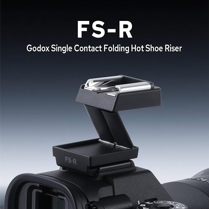 Godox FS-R Single Contact Folding Hot Shoe Riser, Extender for Godox IM30 IM20 IM22 Mini Flash, Raises Flash 30mm Height to Reduce Lens Shadow, Flexible Flash Positioning - Image 2