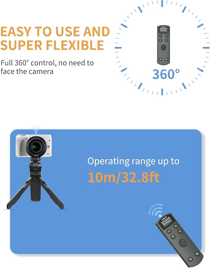 Aodelan for Canon Wireless Rechargeable Camera Remote Control | Camera Shutter Release with OLED Screen for R3/ R10/ M50/ EOS M6 Mark II/R/RP/90D/6D Mark II /R5/T7i;Replaces canon BR-E1 - Image 5