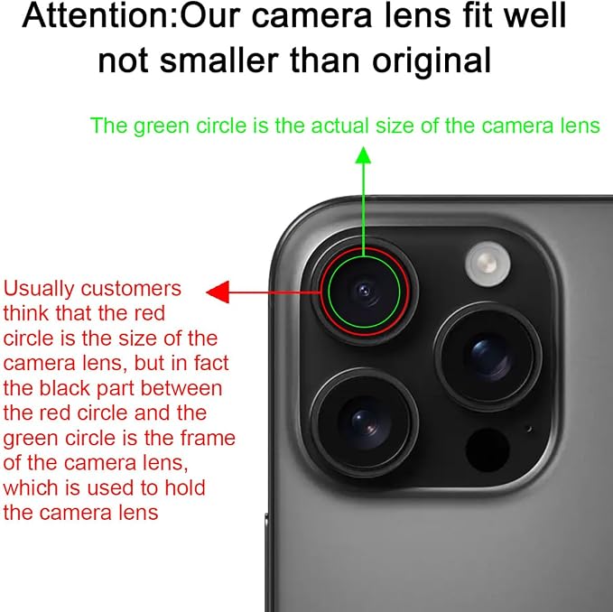 Back Rear Camera Lens Glass Replacement Compatible with iPhone 16 Pro Max and iPhone 16 Pro with pre-Installed Adhesive and Reparing Toolkit - Image 8