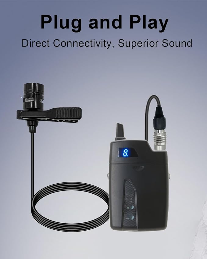 Lavalier Lapel Microphone Unidirectional Condenser Mic for Audio-Technica Wireless Bodypack Transmitter ATW-110G, ATW-T310, ATW-T701,ATW-T1000, ATW-T1001, ATW-T1000 (Hirose 4 Pin Plug) - Image 4