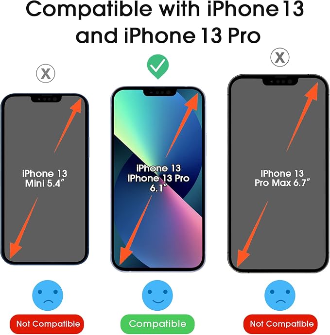amFilm OneTouch for iPhone 13/13 Pro Screen Protector 6.1" Tempered Glass | Auto-Alignment, 30s Install, Bubble Free, Scratch & Drop Protection, HD Clear, Camera Lens Protector[2+2 Pack] (13-6.1'') - Image 3