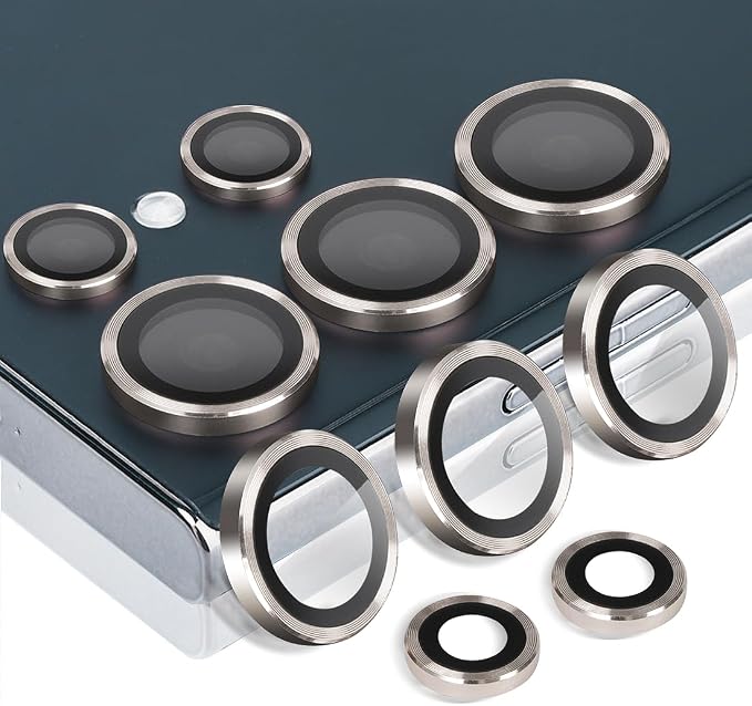 Camera Lens Protector for Samsung Galaxy S24 Ultra, Gold | Tempered Glass, Auto-align Tray, Easy Installation, Case Friendly, Anti-Scratch, HD Clear, Ultra Slim by Rayorcon