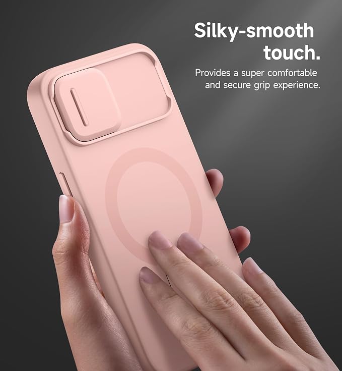 SURITCH for iPhone 17e/16e Case with Magnetic Camera Slide Cover and Adjustable Kickstand, Compatible with MagSafe, Shockproof Bumper Case Slim Protective Cover 6.1 Inch,Pink - Image 8