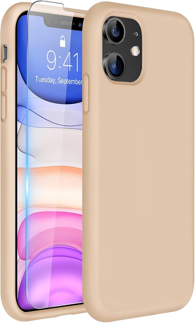 Miracase Silicone for iPhone 11 Phone Case, Sand | Soft Anti-Scratch Microfiber Lining, Premium Silicone Cover Shockproof Drop Protection Phone Case for 11 by Miracase