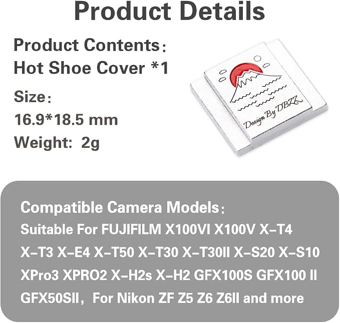 Camera Hot Shoe Cover/Shutter Button, Soft Release Button,Suitable for FUJIFILM XT5 XT4 XT3 XT30 XT20 X100V X100F XT100 X-E3 X-PRO2 X-PRO3 (Mountains and sea-Hot Shoe Cover) - Image 9