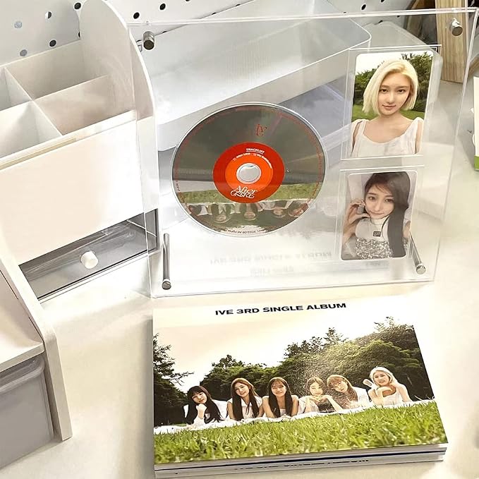 Photocard and CD Holder Stand, Acrylic Ablum Standing Display, 66 x 91 mm Card Cares Ultra Clear Trading Cases Protectors for Kpop Photocard Baseball Basketball Card Display (1CD+2Cards) | Clear Album Standing Display, 66 x 91 mm Trading Cases, Kpop Ph... - Image 7