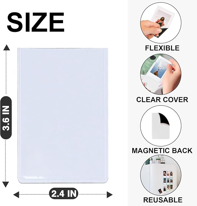 Mini Magnetic Picture Frame for Fujifilm Instax Mini Instant Camera | Fits Mini 13/12/11/41/SE/EVO Camera 2.15"x3.4" Films, Mini Magnet Picture Frames for Fridge, Home, School, White, 20 Pack - Image 3