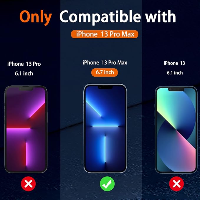 IMBZBK Screen Protector for iPhone 13 Pro Max, Tempered Glass, 3+3 Pack | 9H+ Hardness, Military Grade Shatterproof, Case Friendly, Bubble Free Easy Installation, with 3 Camera Lens Protectors - Image 7