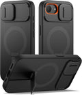 SURITCH for iPhone 17e/16e Case with Magnetic Camera Slide Cover and Adjustable Kickstand, Compatible with MagSafe, Shockproof Bumper Case Slim Protective Cover 6.1 Inch,Black by SURITCH