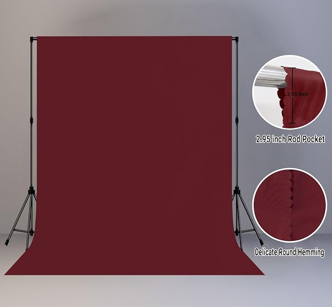Burgundy Photography Backdrop for Photoshoot, Fabric 8x10ft | Polyester Studio Photo Backgrounds, Non Reflective, Easy to Hang, for Portrait Shoot, Product, Party Decor, Video Creation - Image 6