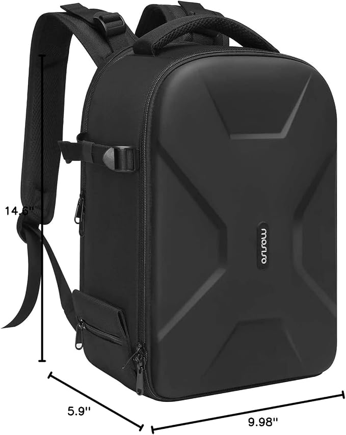 MOSISO Camera Backpack, DSLR/SLR/Mirrorless Photography Camera Bag | Waterproof Hardshell Bag with Insert&Tripod Holder&Laptop Compartment Compatible with Canon/Nikon/Sony, Black - Image 9