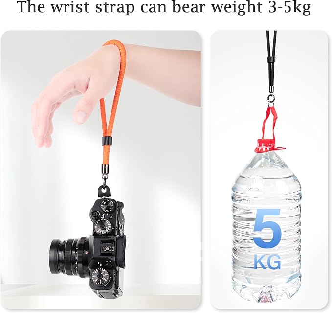 VOVMOEYA Camera Wrist Strap Rope,Camera Hand Strap Compatible with Fujifilm Nikon Canon Sony DSLR Camera - Orange - Image 3