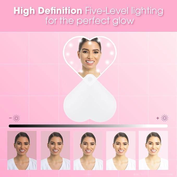 Sweetheart Clip-On LED Makeup Mirror & Selfie Light - Portable Phone Light Clip for Perfect Selfies & Makeup Tutorials | Three-Stage Dimming, Rechargeable - Image 4