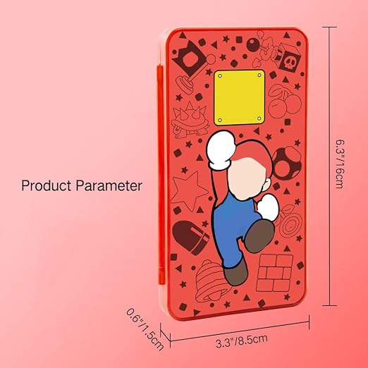 PERFECTSIGHT Switch Game Card Case for Nintendo Switch 2/ Lite / OLED, Game Holder Cartridge Case for Game Cards and 48 SD Cards, Kawaii Portable Compact Storage Box (Red M, 24 Slots) - Image 6