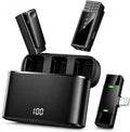 Wireless Lavalier Microphone for iPhone14/13/12, 2 Mics, Lightning Receiver | 2 Clip-On Mics with Noise Reduction, 34h Using Time with Charging Case, 48kHz Audio 66ft Range for iPhone Video Recording by Ntaanoo