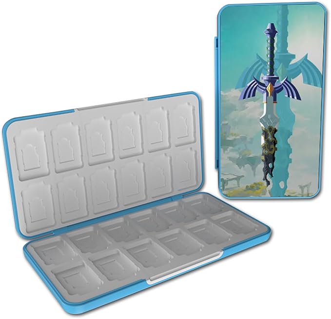 PERFECTSIGHT Switch Game Card Case for Nintendo Switc 2/ OLED/ Lite, 24 Switch Game Holder Cartridge Case with 24 Game & 48 Micro SD Cards Storage, Skyward Sword by PERFECTSIGHT